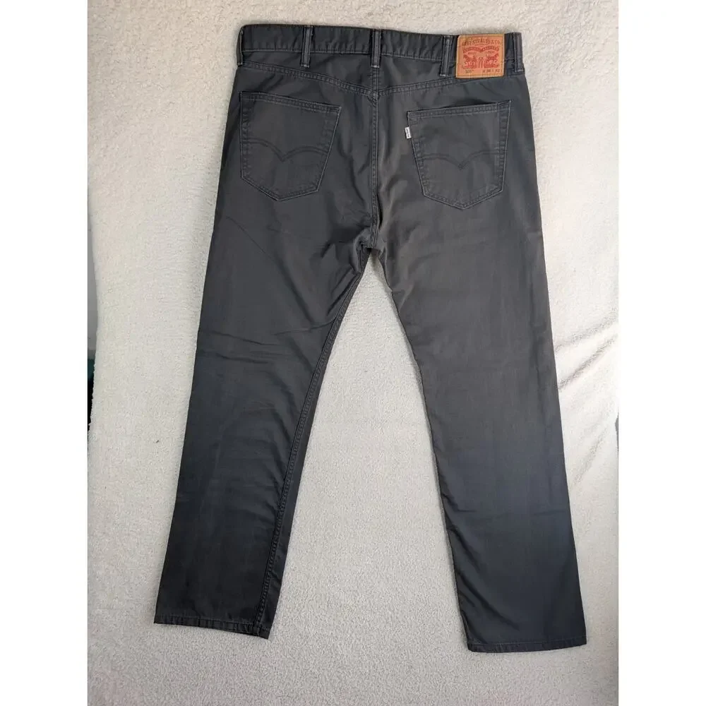 Levis 505 Jeans Mens 38x32 Black Regular Fit Straight Leg Dark Wash Denim Cotton